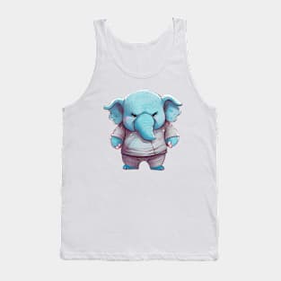 Elephant Cute Adorable Humorous Illustration Tank Top